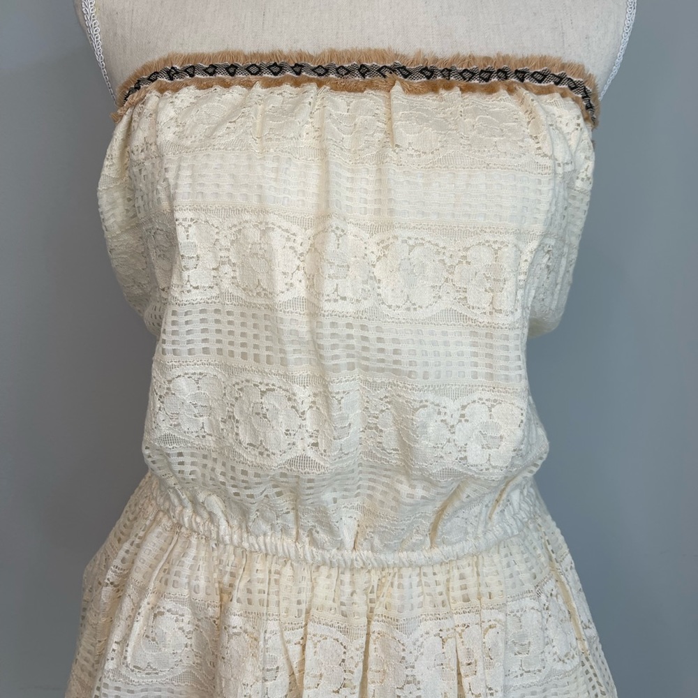 Anthropologie Tube Top Ivory Lace Peplum NWT Women’s Size Large - Picture 3 of 10